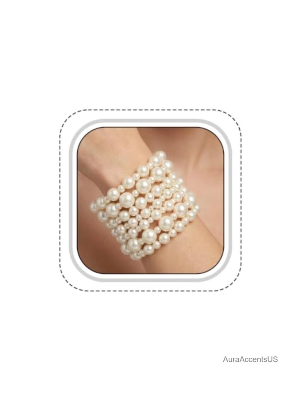 Multi Layer Pearl Stretch Bracelet Set for Women